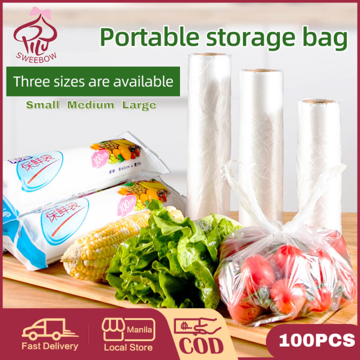 Toorise 100pcs Roll Plastic Carrier Bags Vest Fresh-keeping Plastic Bags  with Handle Disposable Food Storage Bags Kitchen Accessories for Kitchen  Meat Vegetable Protector 