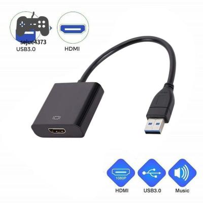 SEJUE4373 HD 1080P USB ฮับหัวแปลงสัญญาณ HDMI อุปกรณ์คอมพิวเตอร์ USB 3.0เพื่อตัวแปลง HDMI อะแดปเตอร์หัวแปลงสัญญาณ HDMI แปลง USB เป็น HDMI ตัวแปลง HDMI แปลง USB เป็น HDMI เคเบิลยูเอสบีไปยัง