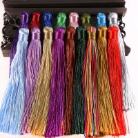 【YF】❈☃☇  2Pcs 12cm Mixed Cotton Silk Tassels Earrings Pendant for Jewelry Making Findings Materials