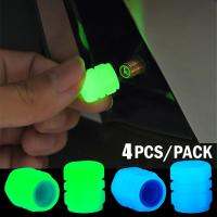 ₪▫ 4pcs Car Luminous Tire Valve Caps Fluorescent Night Glowing Motorcycle Bicycle Bike Wheel Tyre Hub Valve Stem Caps Decor