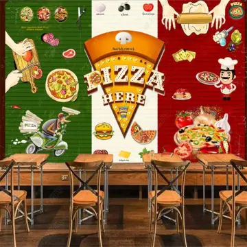 Custom 3D Mural Wallpaper Wall Painting Personalized Pizza Shop