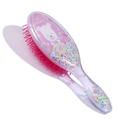 Child Oval Airbag Plastic Hairdressing Foam Glitter Cartoon Dinosaur Transparent Soft Tooth Easy Carry Interesting Fashion Comb