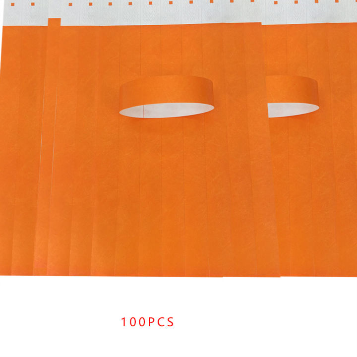 elenxs-100ชิ้น-เซ็ตสายรัดข้อมือแบบใช้แล้วทิ้งสายรัดข้อมือกระดาษผ้าแบบนอนวูฟเวนสวนสนุกบัตรผ่านประตู