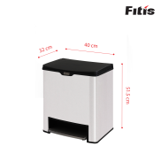 Thùng rác Inox Fitis Mega Đạp Đôi