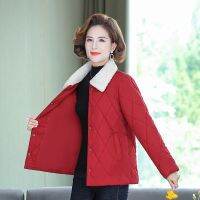 ✒ Ms middle-aged mother new winter pure color cotton-padded jacket coat brim joker more show thin warm cotton-padded clothes