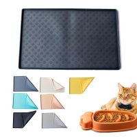 Silicone Dog Cat Bowl Mat Non-Stick Pet Fountain Tray Waterproof Food Pad Puppy Dogs Feeding Drinking Mat Easy Washing Placemat