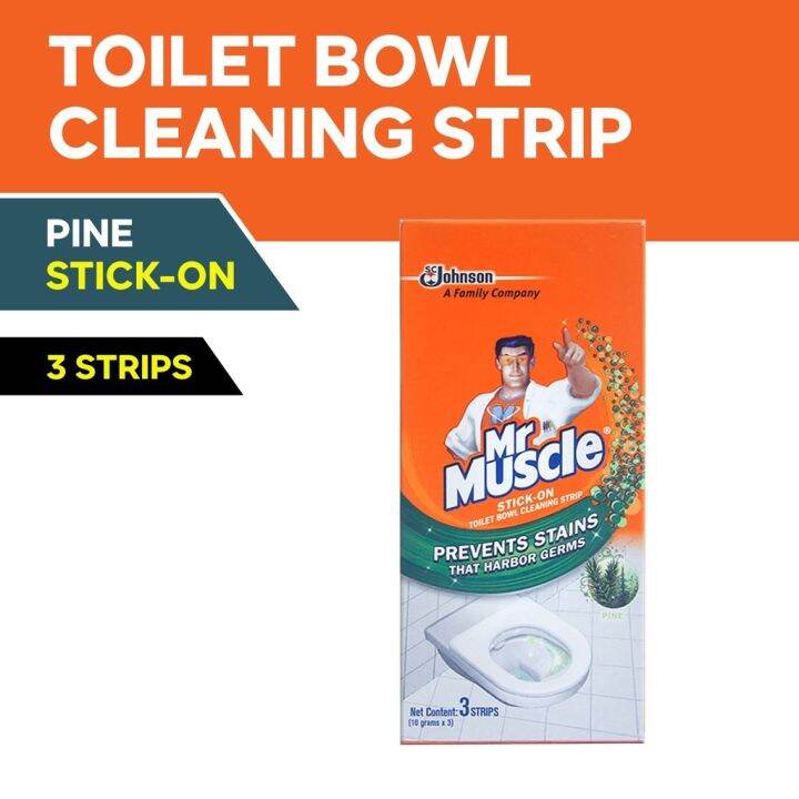 Mr. Muscle StickOn Toilet Bowl Cleaning Strip 3s Pine Lazada PH