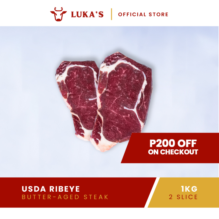 USDA Ribeye ButterAged Steak 1 kg (1.5" per cut, 2 slices) Lazada PH