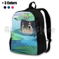 Tsuyu Asui Outdoor Hiking Backpack Riding Climbing Sports Bag Anime Bnha Tsuyu Asui