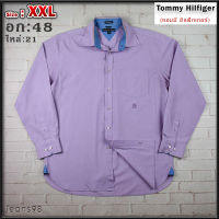 Tommy Hilfiger®แท้ อก 48 ไซส์ XXL เสื้อเชิ้ตผู้ชาย ทอมมี่ ฮิลฟิกเกอร์ สีม่วง เสื้อแขนยาว เนื้อผ้าดีสวยๆ