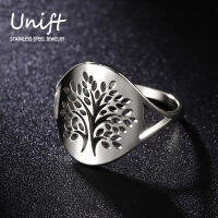 Unift Family Tree Of Life แหวนผู้ชายผู้หญิงสแตนเลส Leaf Tree แหวน Vintage Viking Amulet เครื่องประดับวันเกิด Gift