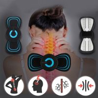 Neck Massager Electric EMS Wireless Portable Relief Pain Back Relaxation Tool Gel Pads Mini Body Cervical Muscle Massager