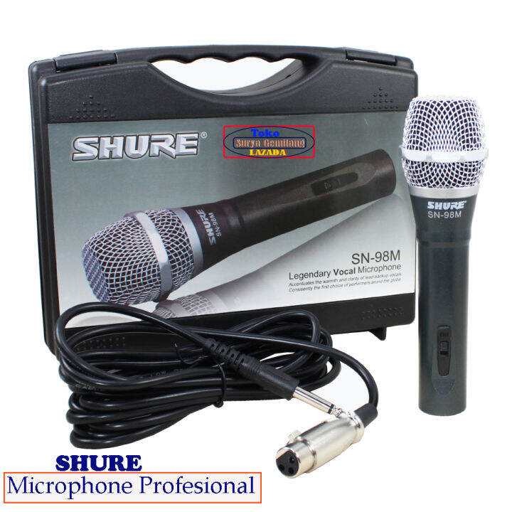 Microphone Shure SN98M Mic Kabel Suara Peka Mikropon Vocal BOX KOPER