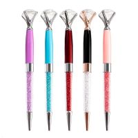 Large Diamond Crystal Ballpoint Pen Luxury Fashion Student Business Office School Stationery Smooth Writing Metal Ballpoint Pen