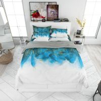 ♔ 3D Marble Duvet Cover Set Red Blue Green Leaves Pattern Bedding Set for Kid Adult Bedspread Bedclothes Twin Full King Queen Size