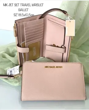 Michael Kors Women Double Zip Zipper Phone Case Wallet Wristlet Clutch  Brown MK