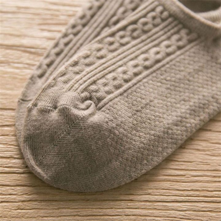 10ชิ้น-5คู่บิดถุงเท้าผ้ายาวสำหรับสั้นสำหรับผู้ชายถุงเท้าเรือล่องหนฤดูร้อนระงับกลิ่นอเนกประสงค์แบบบาง