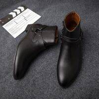 CODkuo0186 New Winter Men Riding Boots Buckle Shoes Vintage English Style Cool