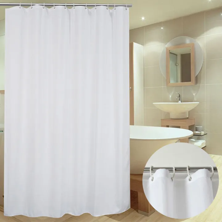 Extra Long Wide White Washable, Extra Long Shower Curtain Hooks