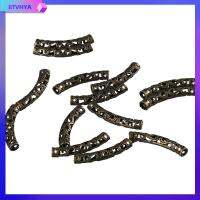 BTVHYA 100Pcs รู: 3.5mm ลูกปัดเว้นระยะเส้นก๋วยเตี๋ยวโค้งยาว Filigree โลหะสำหรับตกแต่ง ยาว37มม. กว้าง5มม. ลูกปัดหลอดโค้ง เสน่ห์หลอดกลิ้ง เลื่อนท่อบิด สาวๆ