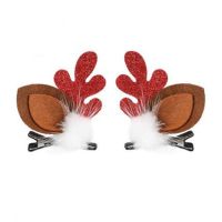 Christmas Hair Accessories Antlers Hairpin Girl Holiday Headband Children Headdress Furry Winter Hairpin