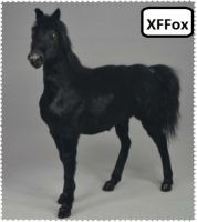 hot！【DT】⊙✆  big real life 1:6 war black horse model plastic furs simulation blood doll gift about 34x36cm xf1877