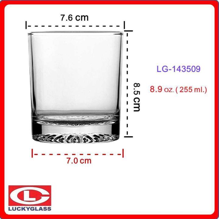 lucky-glass-แก้วน้ำใส-แก้วน้ำดื่ม-lg-143509-แก้วเป็กช็อต-classic-shot-glass-255-ml