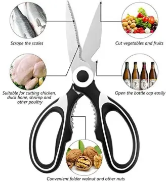 1pc Stainless Steel Meat Strong Shear, Korean Style Red Food Scissors For  Barbecue Party