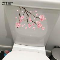 ZTTZDY 16.3*23CM Cherry Blossom Branch Modern Home Decor Wall Decals WC Toilet Stickers T2-0030 Wall Stickers  Decals