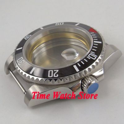 40Mm Sapphire Glass Black Ceramic Bezel Date Magnifier Stainless Steel Watch Case Fit ETA 2836 Miyota 8215 DG 3804 Movement C143