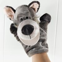 Grey Wolf H หุ่นเชิดของเล่นนุ่มๆสำหรับเด็กหมาป่า Boneka Mainan ตุ๊กตา