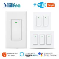 1/2/3 Gang US Wifi Switch Tuya Smart Wall Light Button Switch Neutral Wire Required 15A LED Lamp Switches Voice Control Power Points  Switches Savers