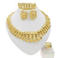 【lz】◊  Italiano Gold Color WamanJewelry Set Colar Grande Exagerado Dubai Plate Style Uso Diário Frete Grátis Mais Novo