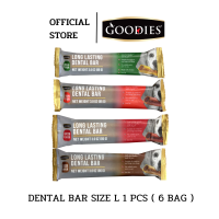 GOODIES DENTAL BARS กู้ดดี้ เดนทอล บาร์ ขนมสุนัข ขนมขัดฟันสุนัข ลดกลิ่นปาก ขจัดครายหินปูน ปริมาณ 85 กรัม ไซต์ L ( แพ็ค 6 ซอง )