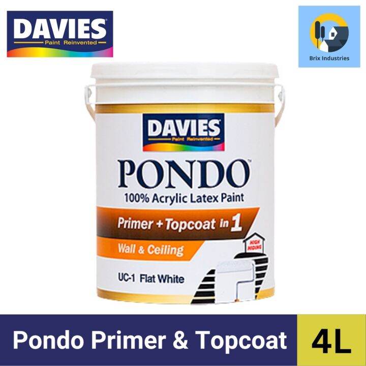 Davies Pondo Undercoat Latex Flat White 4 Liters (Gallon) UC1 Acrylic