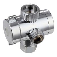 ☍♗ ABS Chrome 3 Way Diverter armatura do węży T kształt złącze adaptera do zawór kątowy wąż wanna ramię prysznicowe toaleta