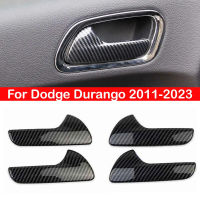 สำหรับ Dodge Durango 2011-2023 4ชิ้นภายในรถพลาสติก ABS มือจับประตูคาร์บอนชามปกตัดสติ๊กเกอร์ตกแต่งอุปกรณ์รถยนต์