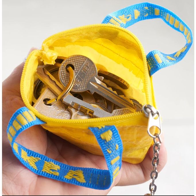 ikea-ของแท้-ขายดี-กระเป๋าใส่เหรียญ-กระเป๋าขนาดเล็กกะทัดรัด-พวงกุญแจ-มีซิปกันของหล่น-kn-lig-คเนอลิก