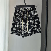 【High Quality】New Dog Print Casual Shorts with Elastic Drawstring Wide Leg Shorts