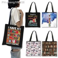 Librarian Books Lover Print Shopping Bag I Have No Shelf Control Totes Large Capacity Bags Ladies Handbag Reusable Shopper Bags