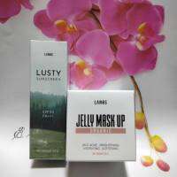 ราคาแพ็คคู่เจลลี่มาร์ค +ลานอส ลัสตี้ ซันสกรีน LANOS JELLY MASK UP ปริมาณ 20 กรัม 1 กระปุก+LANOS LUSTY SUNSCREEN SPF50PA+++ 15 g