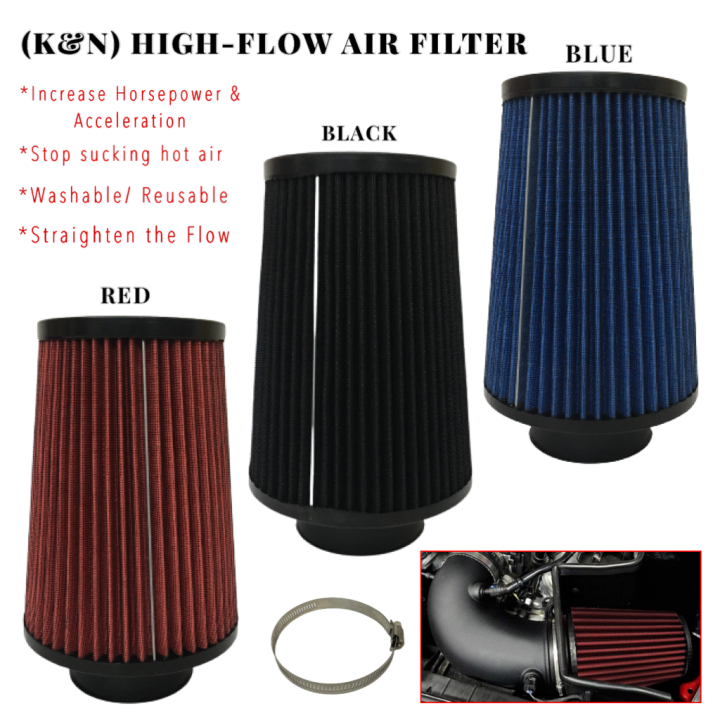 CAO K&N Universal Automobile Car Fiber Air Filter Auto Air Intake Round