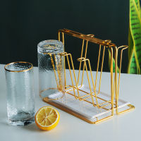 Mug Golden Holders Cups Shelf Gold Mug Drying Rack Iron 6 Cup Drainer Holder Tree Bottles Kitchen Storage for Kitchen Untensils