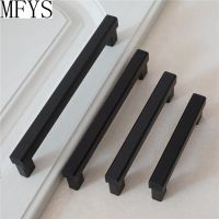 ❈✔ MFYS Black Cabinet Handles Aluminum Alloy Modern Simple Furniture Handle Hardware Bedroom Wardrobe Pulls Cupboard Door Knobs