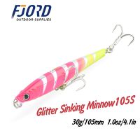 【cw】 FJORD 105mm 30g Sinking Bait Underwater Fishing Shiner Pike Lures Big Crankbait Accessories !