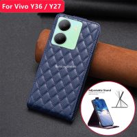 เคสโทรศัพท์หนังพลิกกลิ่นหอมขนาดเล็กสำหรับ Vivo Y27 Y36 Y35 Y21s Y33s Y20i Y20s Y12s Y12A Y 27 Y 36 Y 22 Y 35 4G 5G เคสช่องเสียบบัตรกรอบป้องกันด้านหลังกันกระแทก