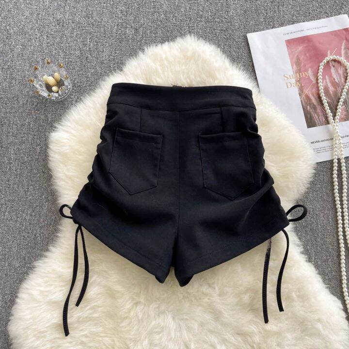 summer-high-waist-slim-drawstring-shorts-womens-fashion-hot-girl-super-shorts