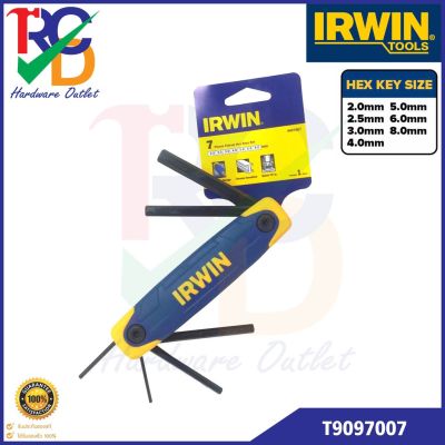IRWIN ประแจชุดหกเหลี่ยมแบบพกพา 7 ชิ้น/ชุด (เบอร์ 2-8mm.) Mod.T9097007