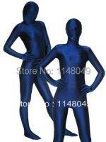 Freeshipping สีน้ำเงินเข้ม fullbody Spandex zentai สูท fullbody แน่น catsuits