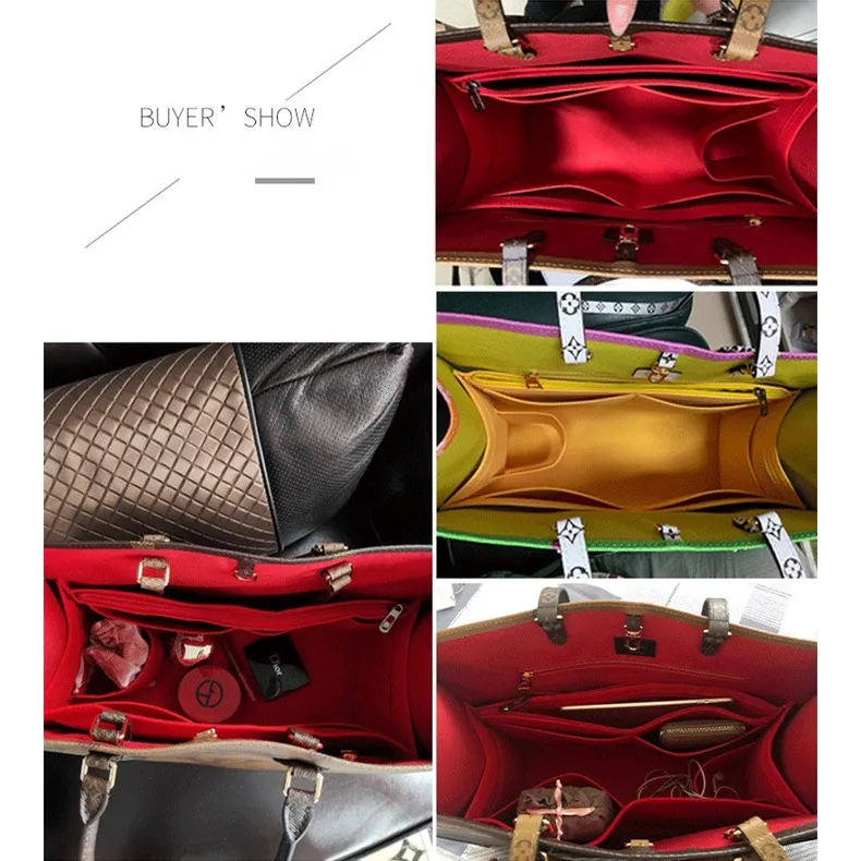 Onthego PM MM GM Purse Organizer Handbag Insert for LV Tote Bag Organizer  Purse Organizer1080black-L
